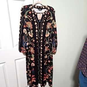 BloomChic Black Floral Midi Dress